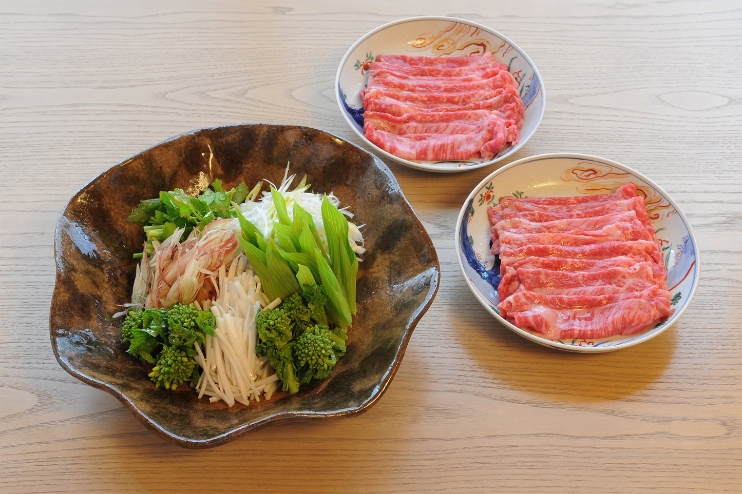 春の山菜と牛肉の出汁しゃぶしゃぶ 成功